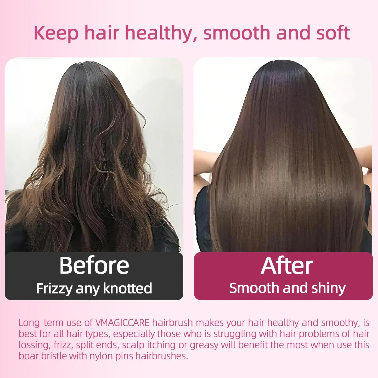 2026 Must-Have-Vmagic Detangling Brush High-Quality Scalp Comb for Women Girls Men & Boys Use in Wet and Dry Hair Dual-Level Teeth for Effortless Detangling Long Lasting