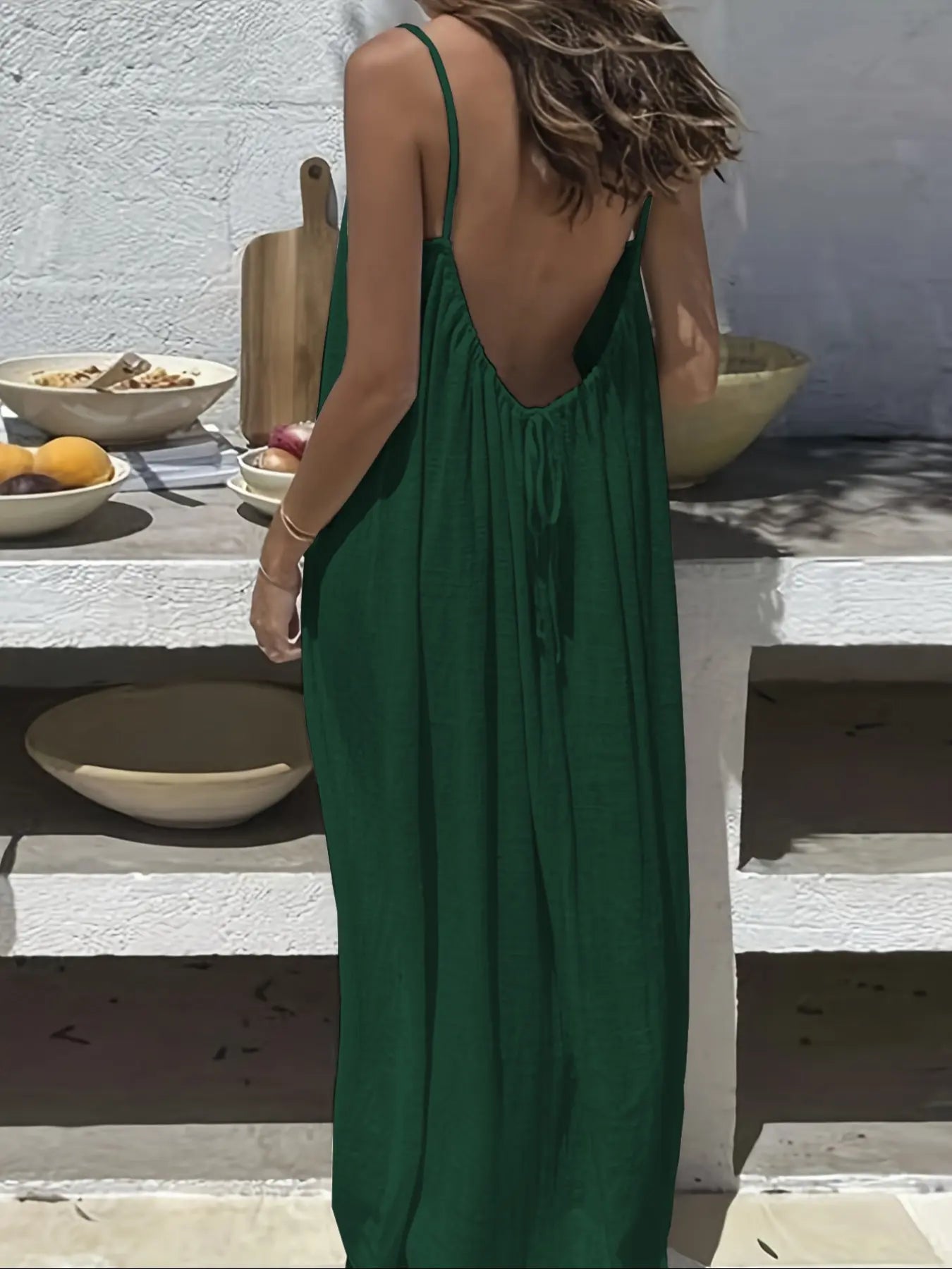 Women'S Solid Color Cami Spaghetti Strap Loungewear Night Dress, Elegant Sleeveless Long Dress for Summer, Ladies Sleepwear for Indoor Wear
