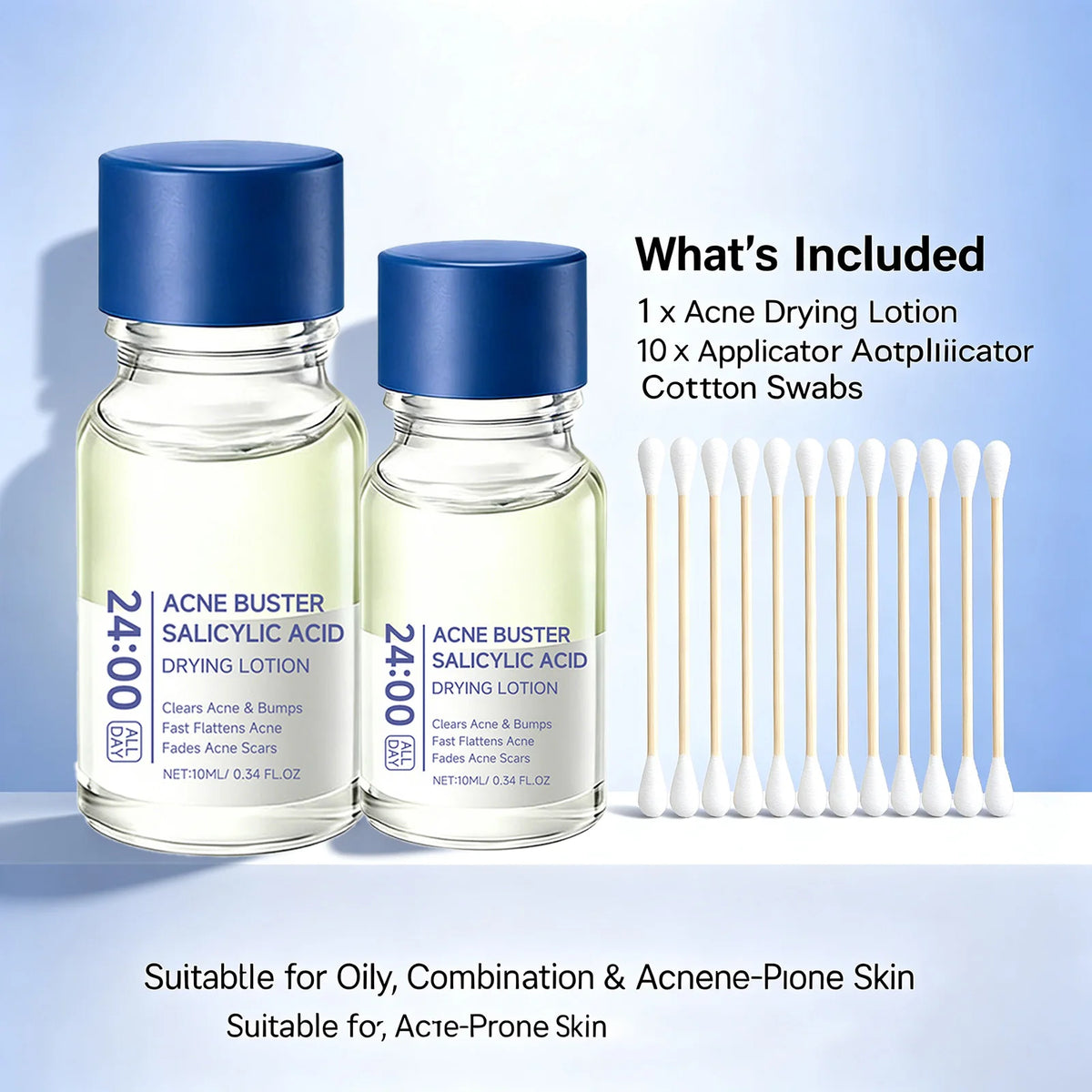 Salicylic Acid Acne Treatment Serum Spot Corrector with Niacinamide Pimple Relief Fades Acne Mark Oil Control for Sensitive Skin