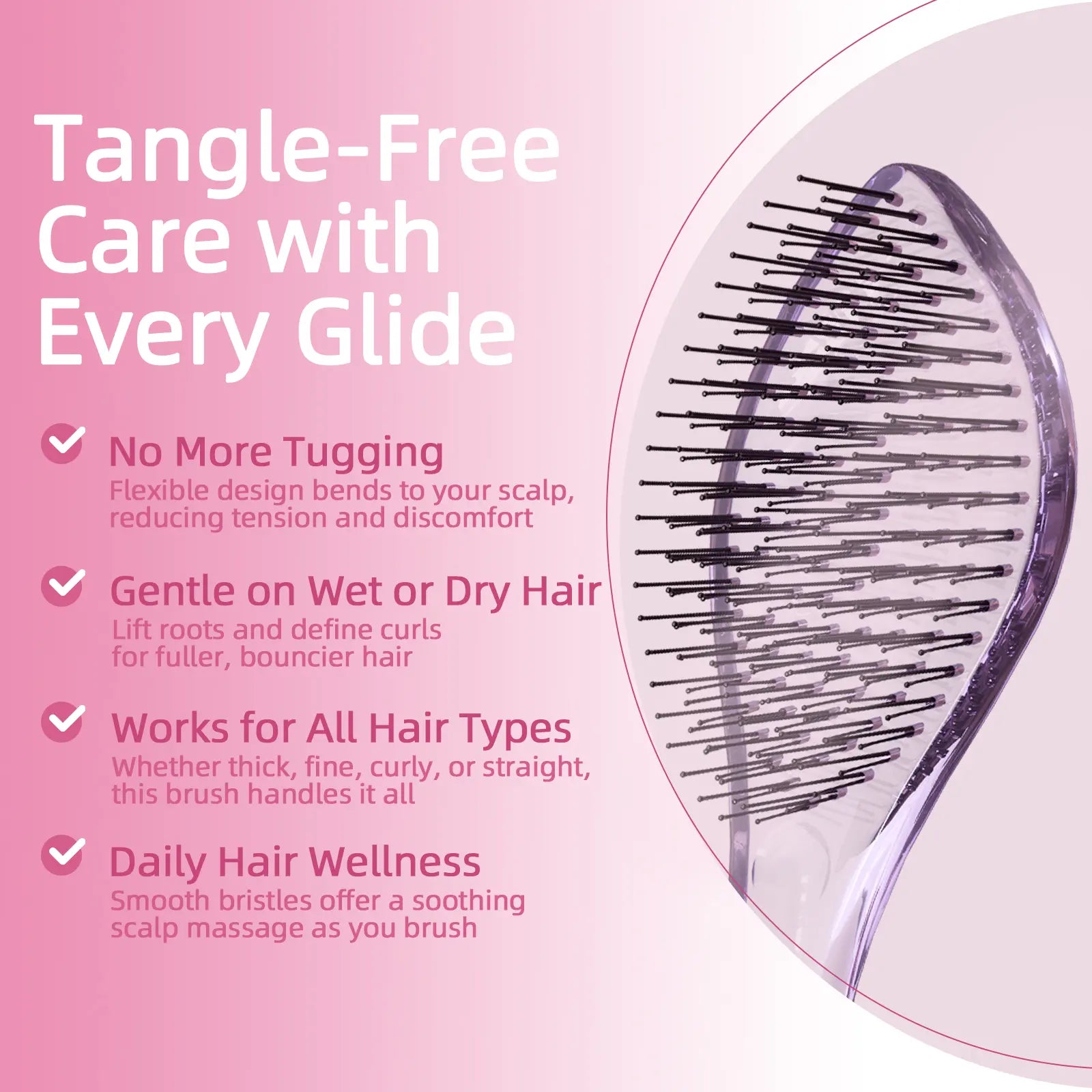 2026 Must-Have-Vmagic Detangling Brush High-Quality Scalp Comb for Women Girls Men & Boys Use in Wet and Dry Hair Dual-Level Teeth for Effortless Detangling Long Lasting
