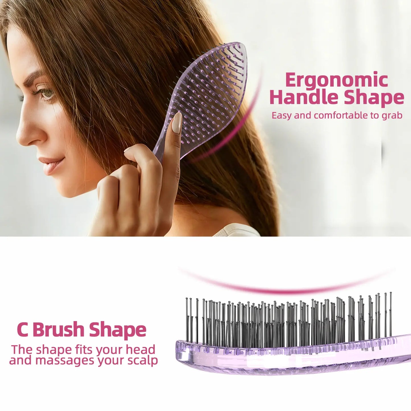 2026 Must-Have-Vmagic Detangling Brush High-Quality Scalp Comb for Women Girls Men & Boys Use in Wet and Dry Hair Dual-Level Teeth for Effortless Detangling Long Lasting