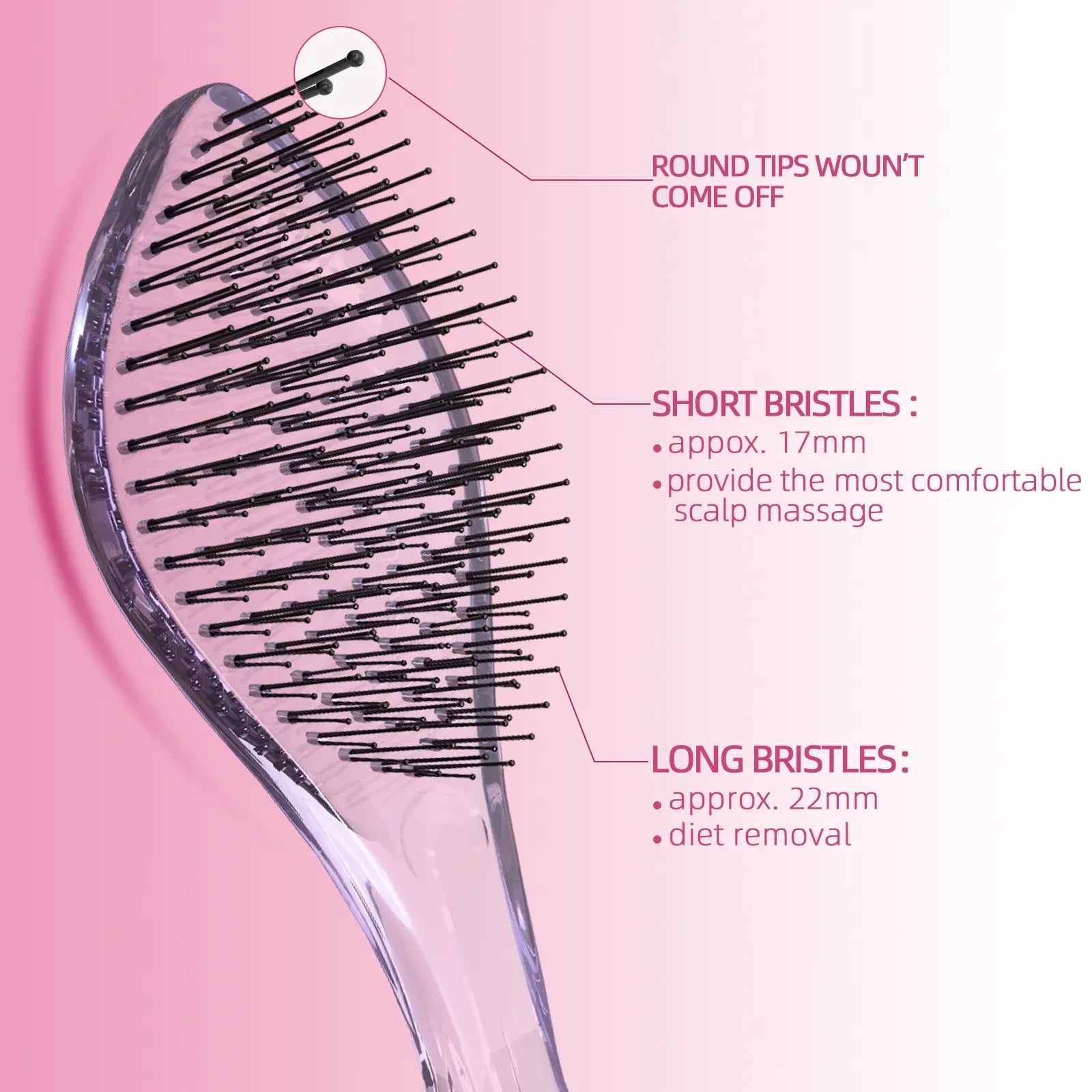 2026 Must-Have-Vmagic Detangling Brush High-Quality Scalp Comb for Women Girls Men & Boys Use in Wet and Dry Hair Dual-Level Teeth for Effortless Detangling Long Lasting