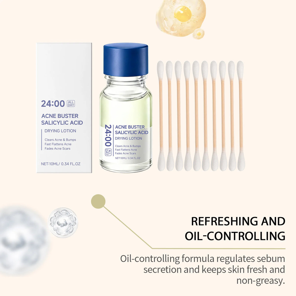 Salicylic Acid Acne Treatment Serum Spot Corrector with Niacinamide Pimple Relief Fades Acne Mark Oil Control for Sensitive Skin
