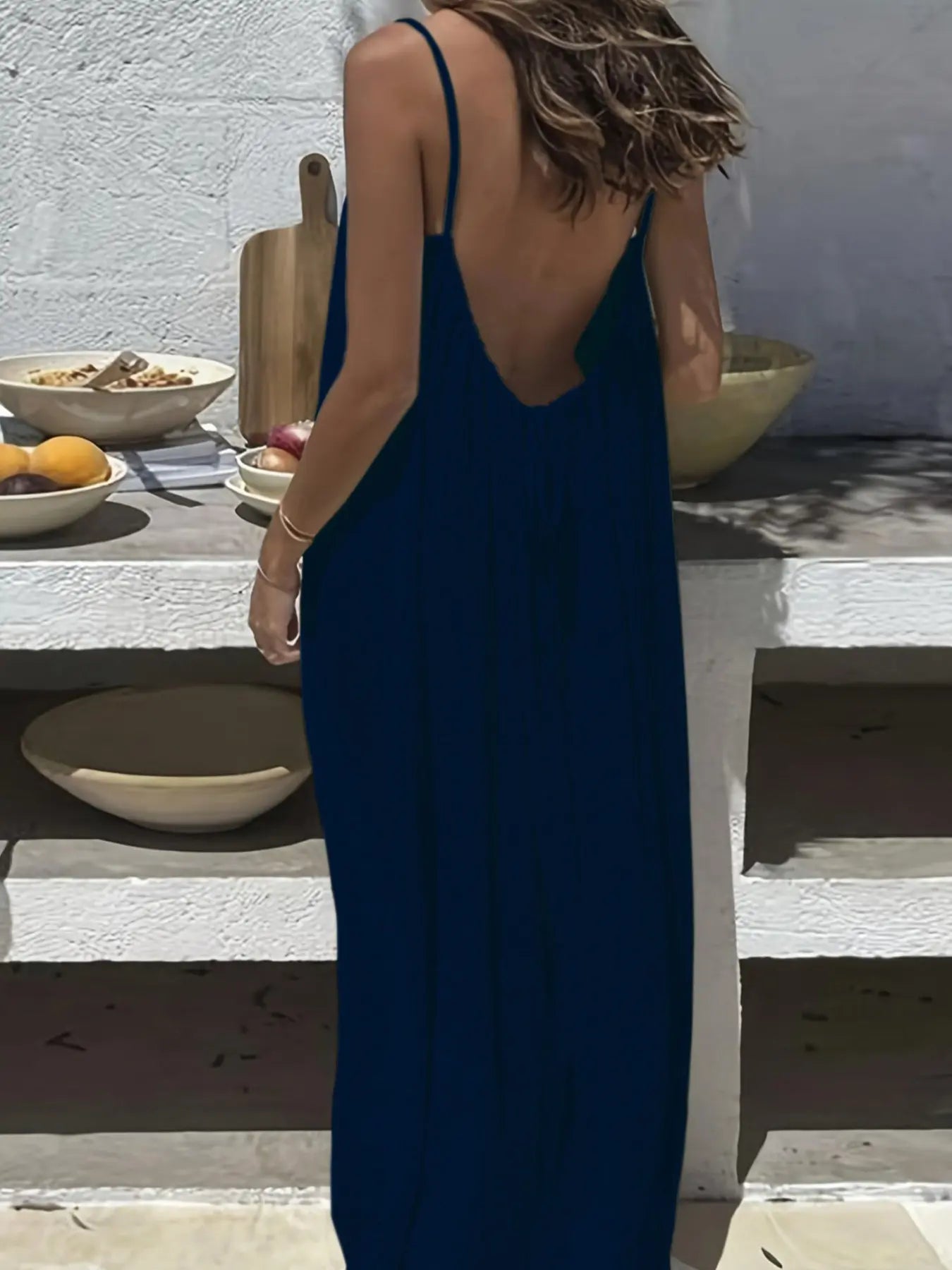 Women'S Solid Color Cami Spaghetti Strap Loungewear Night Dress, Elegant Sleeveless Long Dress for Summer, Ladies Sleepwear for Indoor Wear