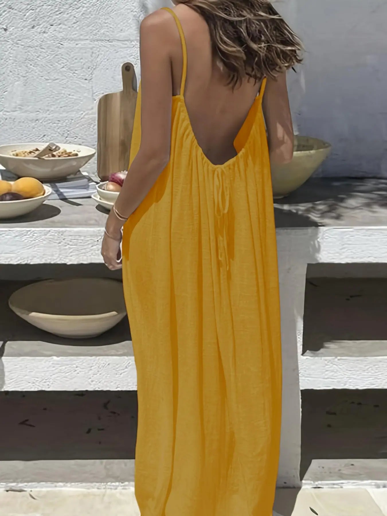 Women'S Solid Color Cami Spaghetti Strap Loungewear Night Dress, Elegant Sleeveless Long Dress for Summer, Ladies Sleepwear for Indoor Wear